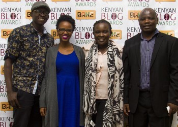 L-R Magunga Williams (Nominee 2014,2015), Rachael Muthoni (winner 2014), Nanjira Sambuli (Research Lead - iHub Research), Kennedy Kachwanya (Chairman, BAKE)
